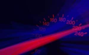 high speedometer, car accident