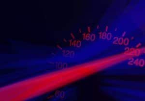 high speedometer, car accident